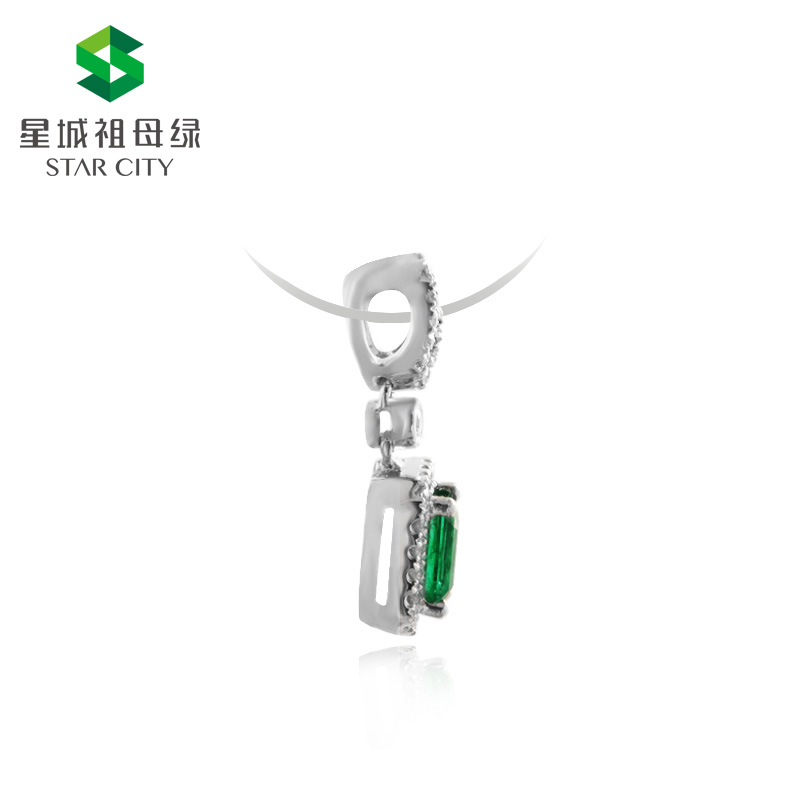 白18K祖母绿钻坠0.556ct