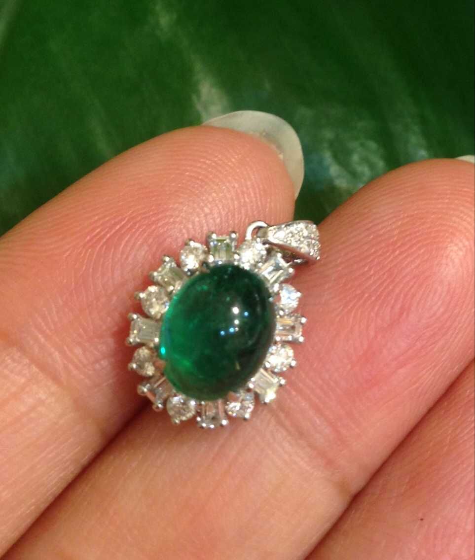 白18K金祖母绿吊坠2.287ct