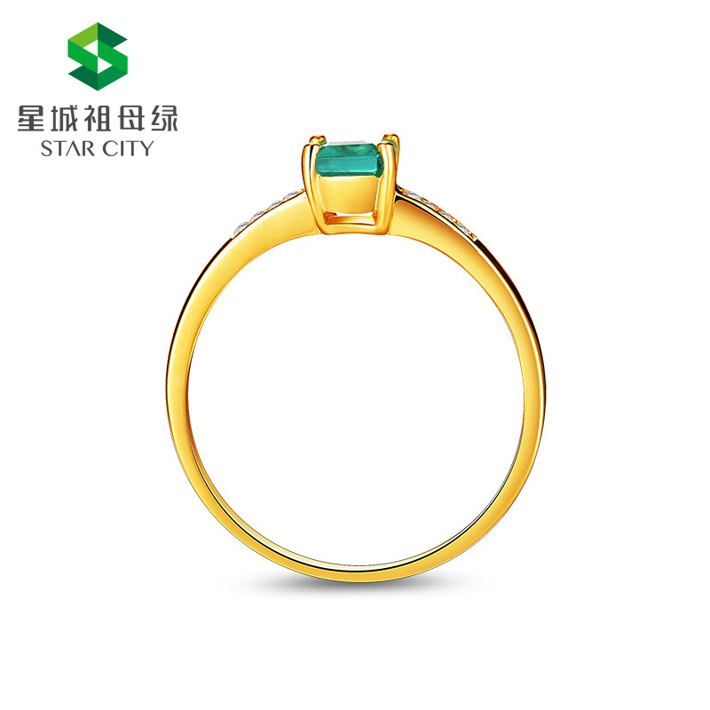 18K黄祖母绿戒指0.632