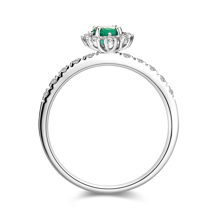 白18k金祖母绿戒指0.37ct