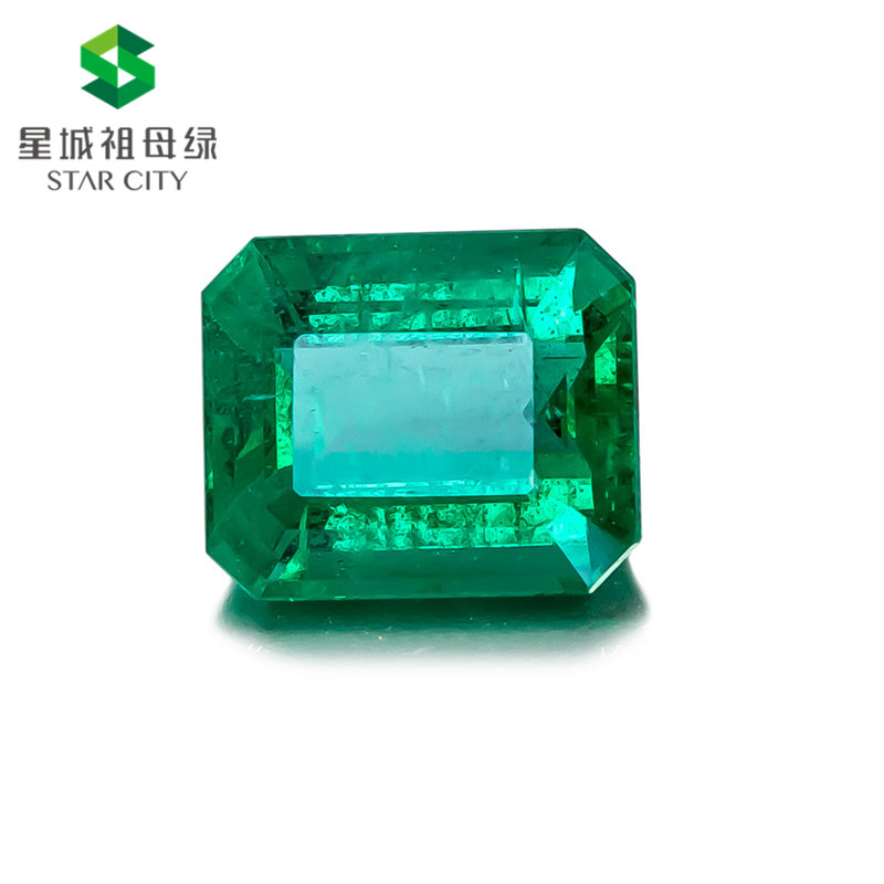 赞比亚 祖母绿裸石5.72克拉 GRS green Insignificant 几乎无油