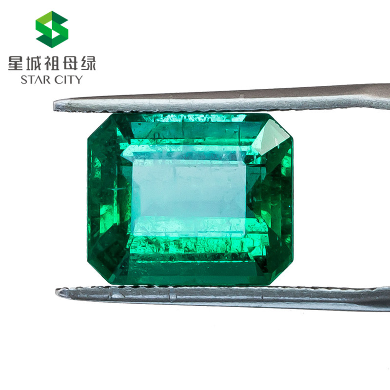 赞比亚 祖母绿裸石5.72克拉 GRS green Insignificant 几乎无油