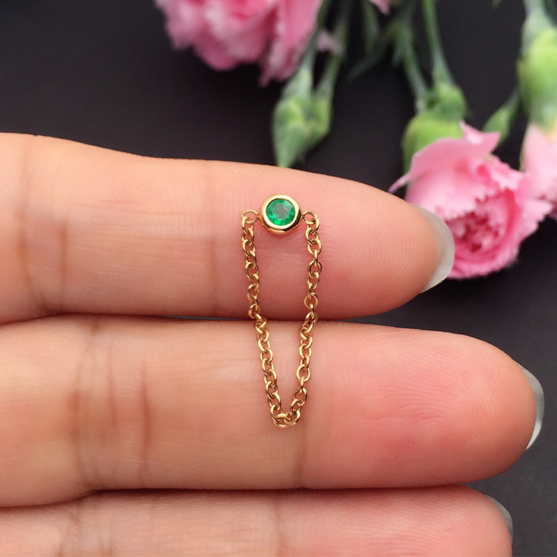 红18K祖母绿戒指-0.080ct