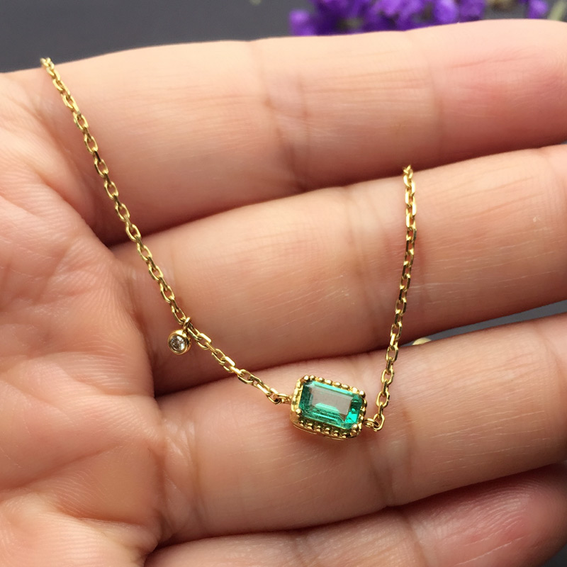 黄18K金祖母绿手链0.583ct