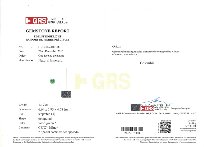 祖母绿裸石 木佐绿 1.17克拉 vivid muzo minor