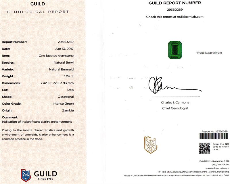 祖母绿裸石1.24克拉