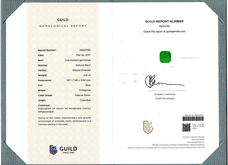 祖母绿裸石2.1克拉