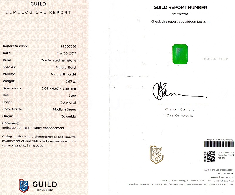 祖母绿裸石2.7克拉
