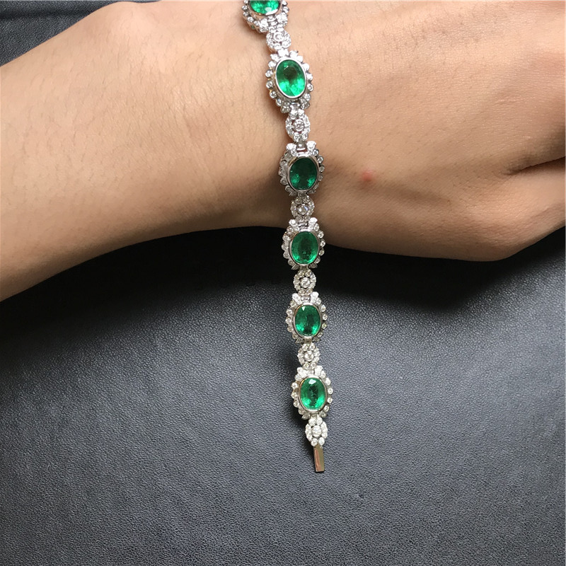 白18K金祖母绿手链11.51ct