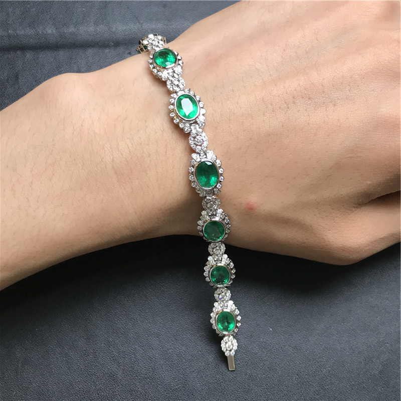 白18K金祖母绿手链11.51ct