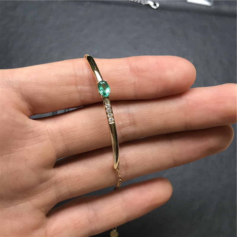 黄18K金祖母绿手链0.52ct