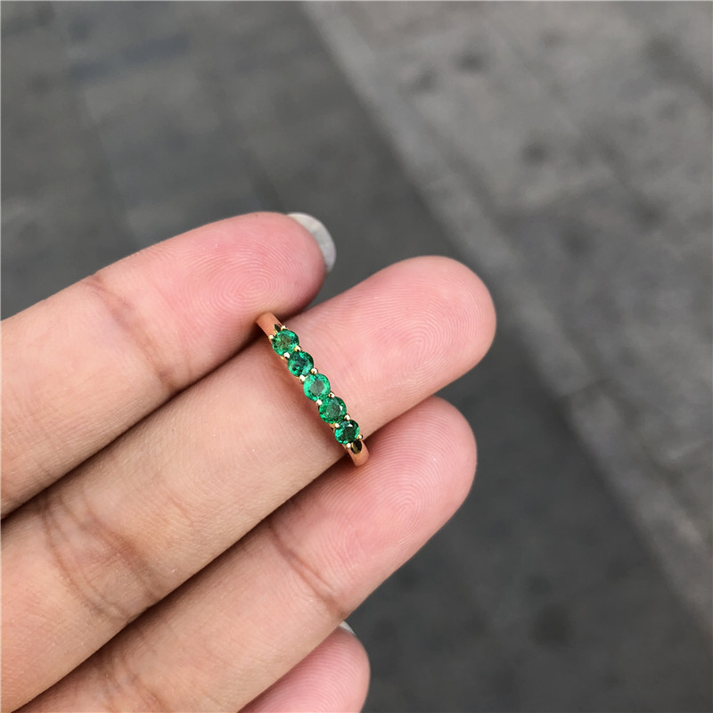 黄18K金祖母绿戒指0.262ct