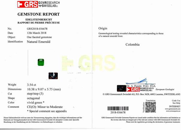 祖母绿裸石3.54ct