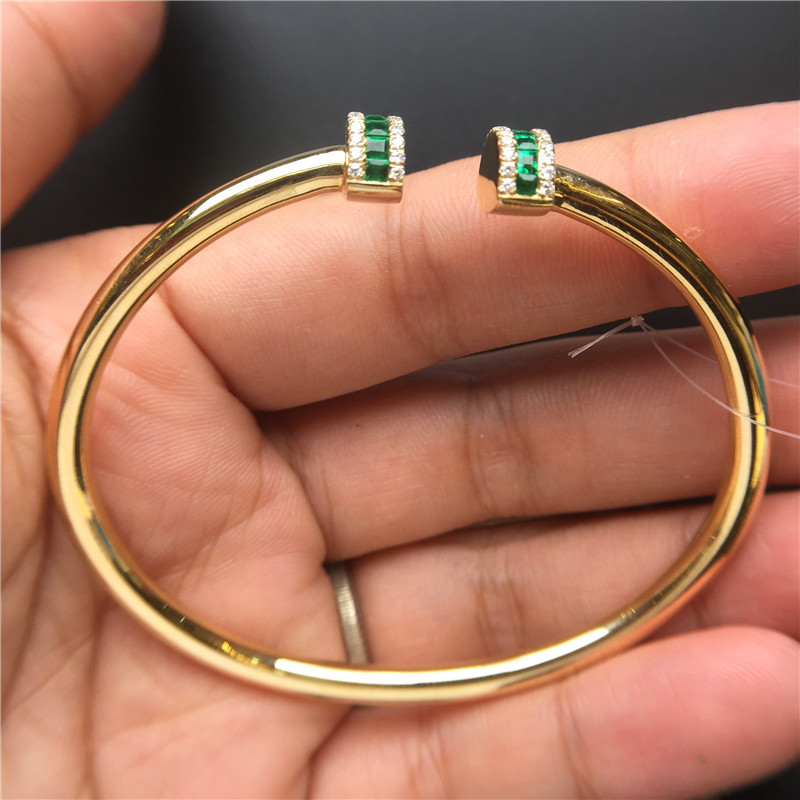 黄18K金祖母绿手链0.4920ct