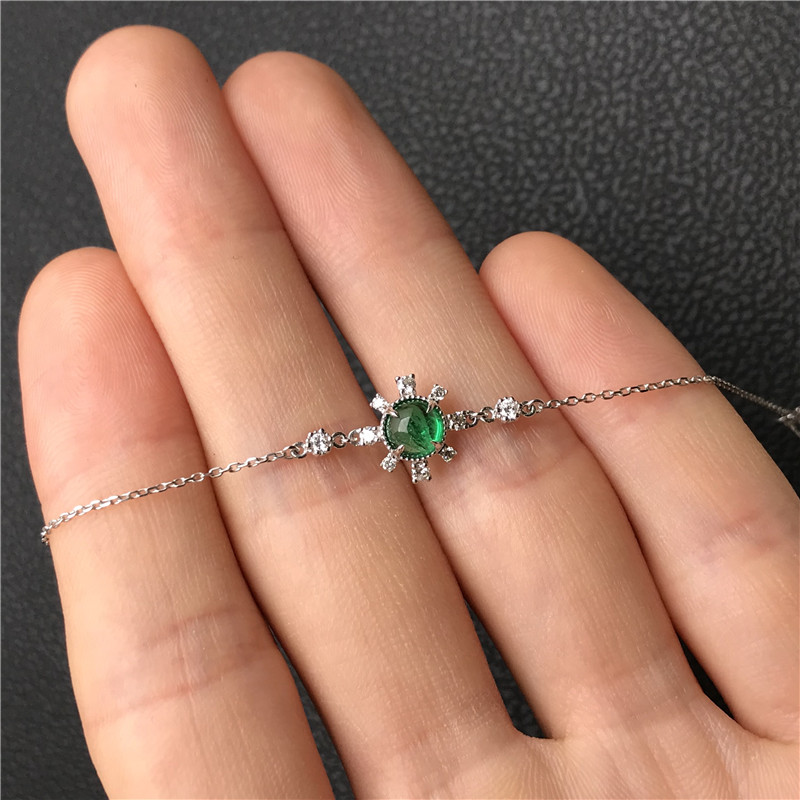 白18K金祖母绿手链0.6160ct