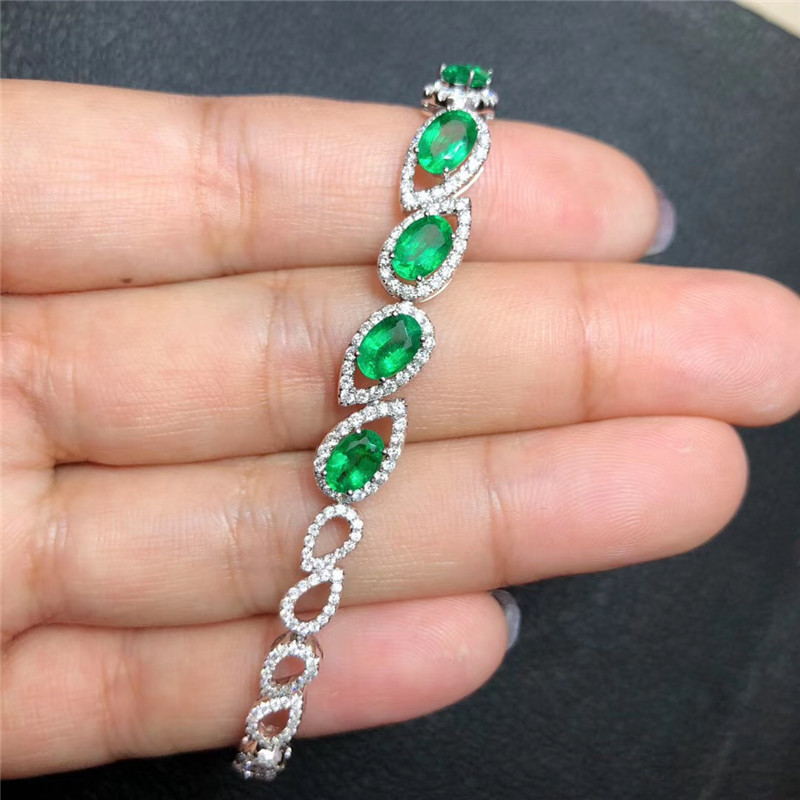 白18K金祖母绿手链2.6120ct