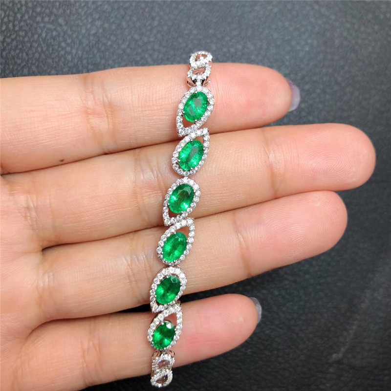 白18K金祖母绿手链2.6120ct