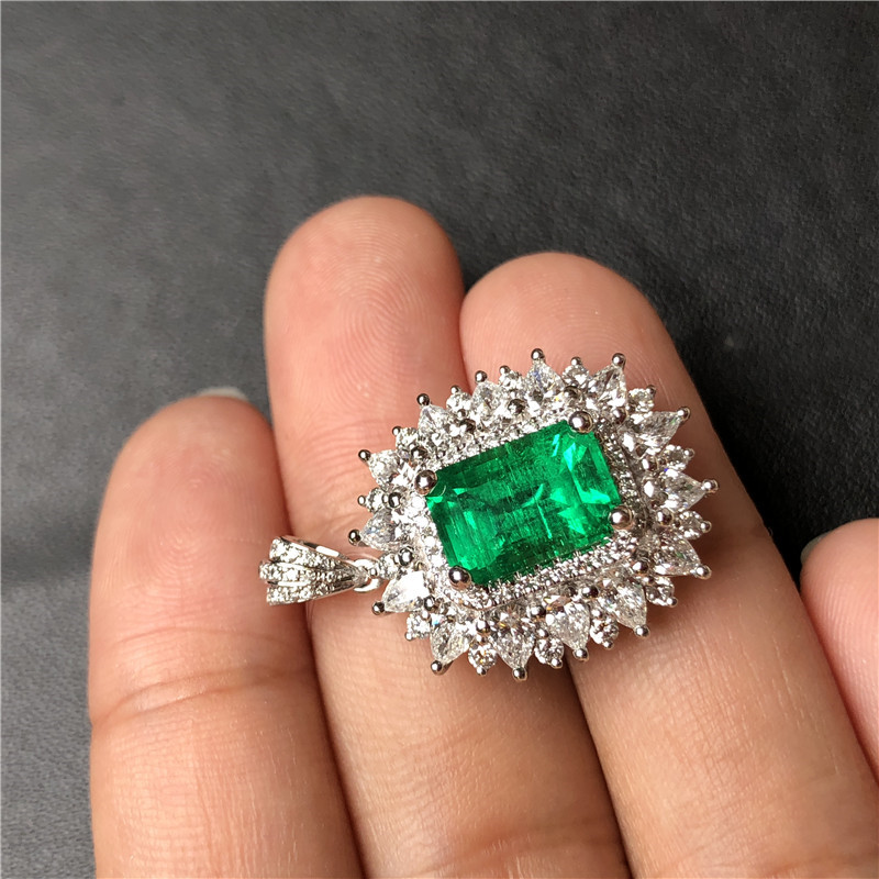 白18K金祖母绿戒指2.1900ct