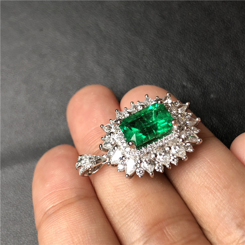 白18K金祖母绿戒指2.1900ct