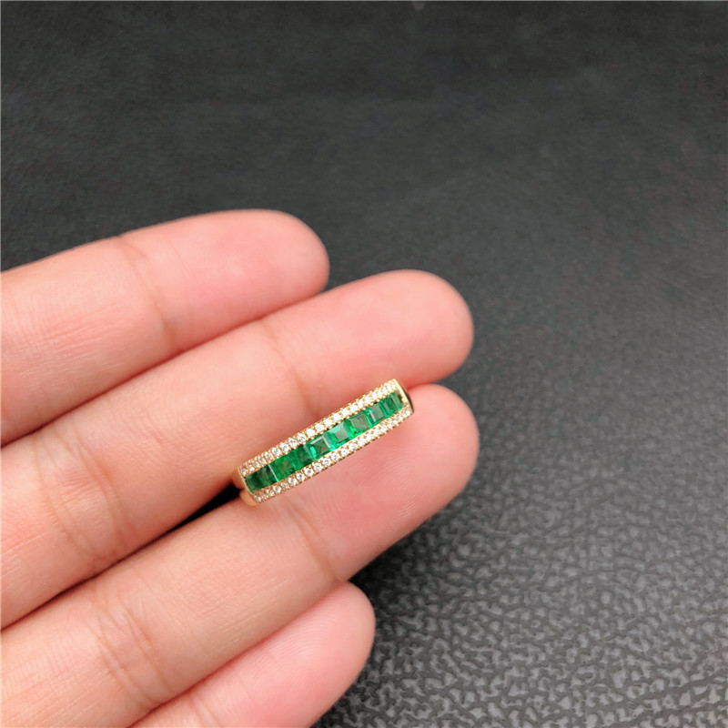 黄18K金祖母绿戒指0.6210ct