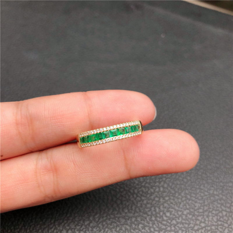 黄18K金祖母绿戒指0.6210ct