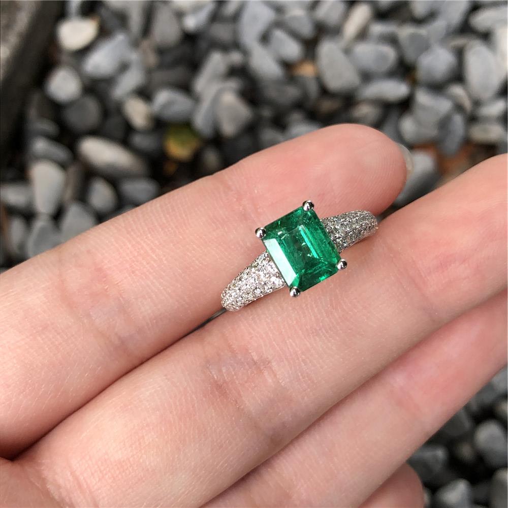 白18K金祖母绿戒指1.46ct