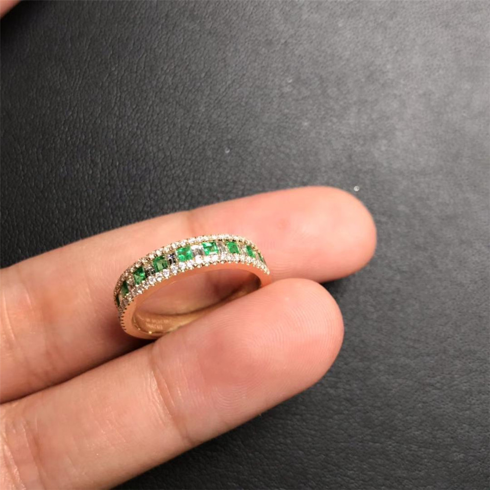 黄18K金祖母绿戒指0.32ct