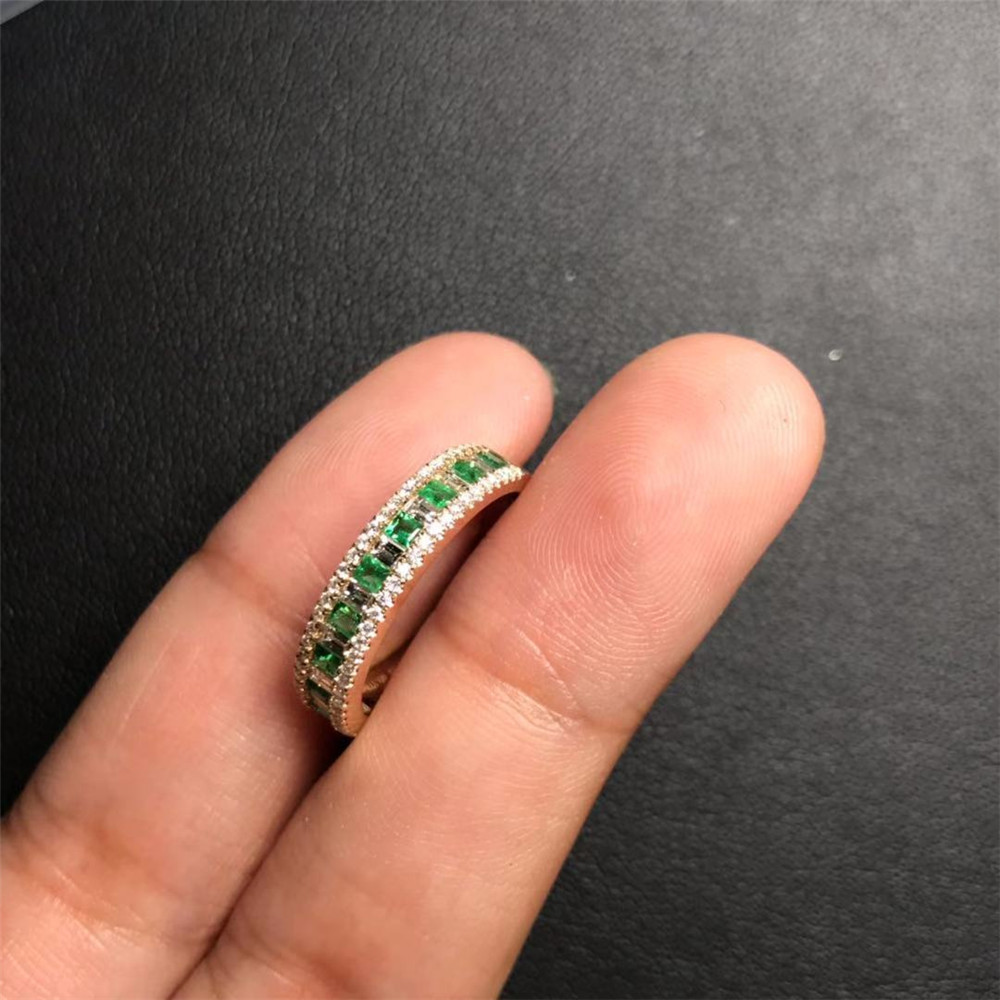 黄18K金祖母绿戒指0.32ct