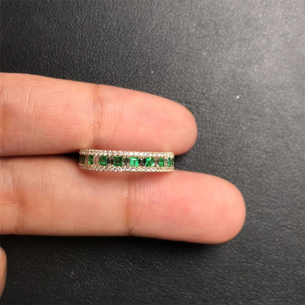 黄18K金祖母绿戒指0.31ct