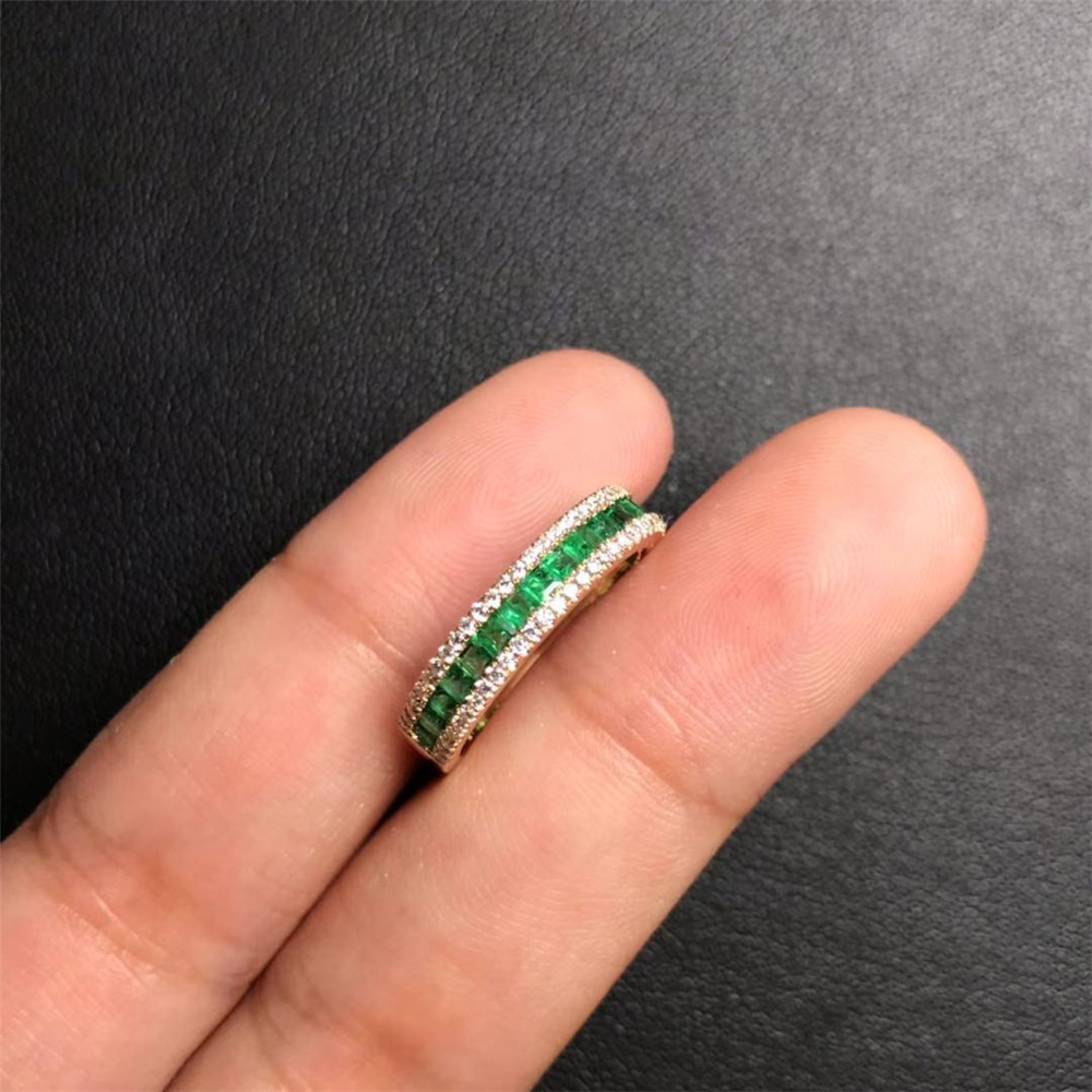 黄18K金祖母绿戒指0.55ct