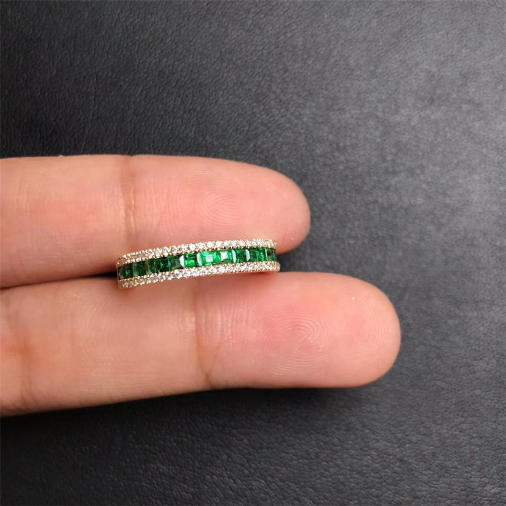 黄18K金祖母绿戒指0.62ct