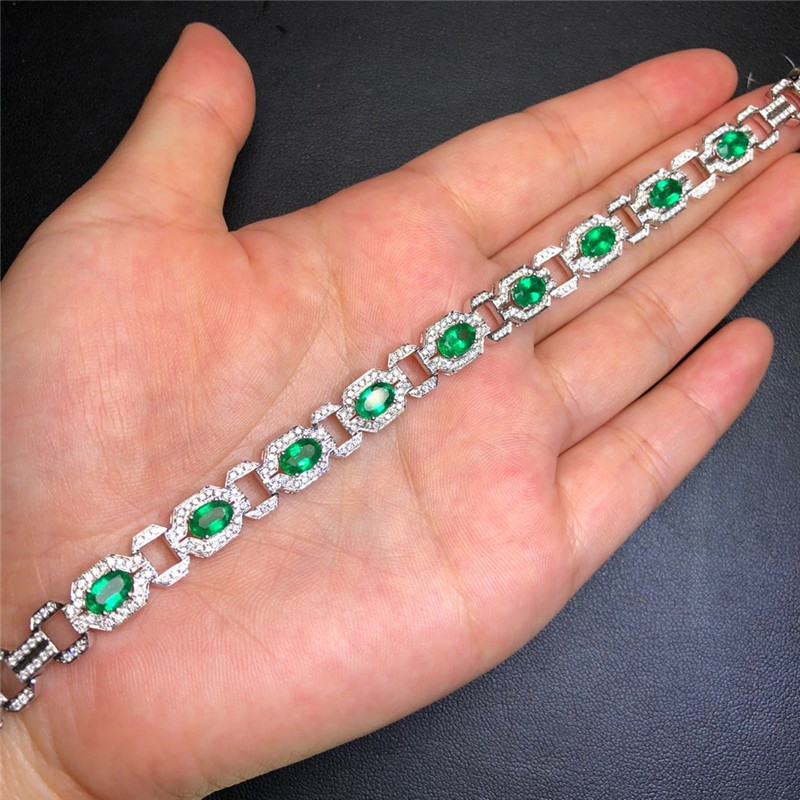 白18K金祖母绿手链4.2380ct