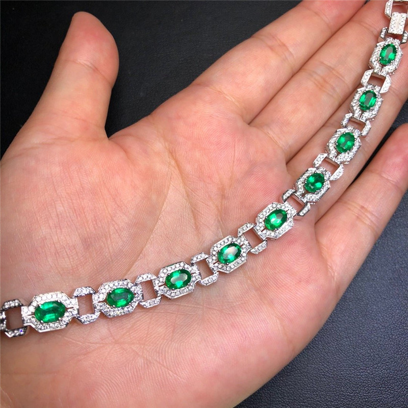 白18K金祖母绿手链4.2380ct