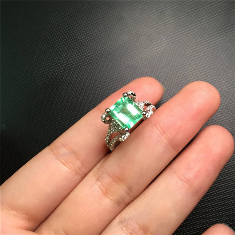 白18K祖母绿钻戒2.159ct