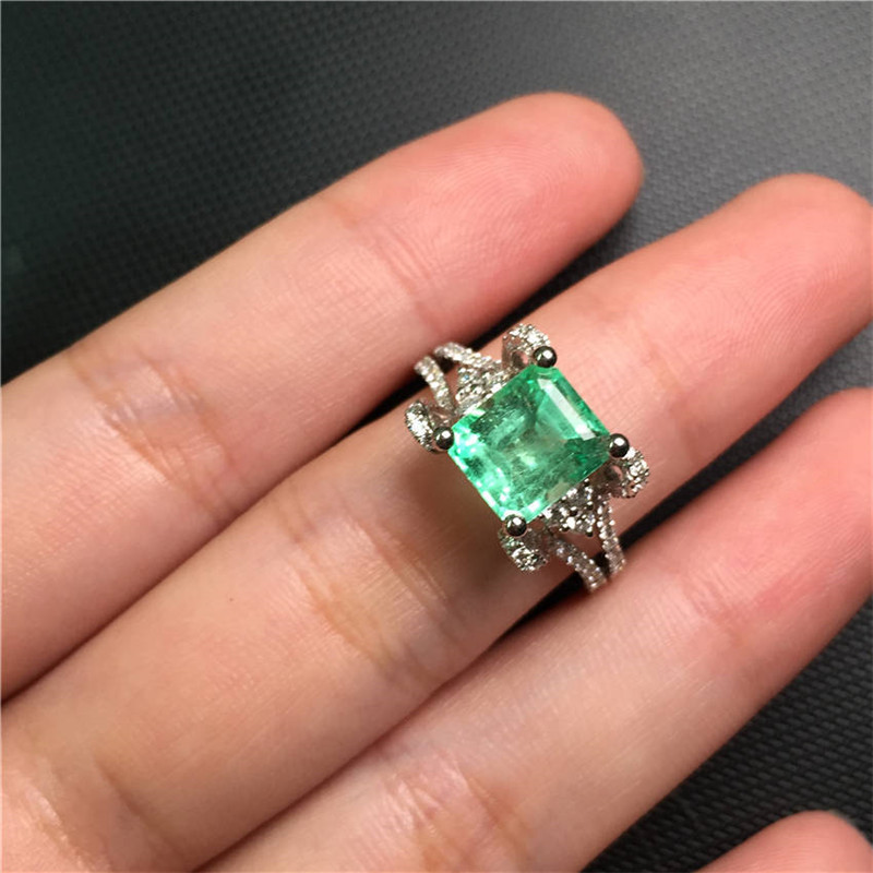 白18K祖母绿钻戒2.159ct