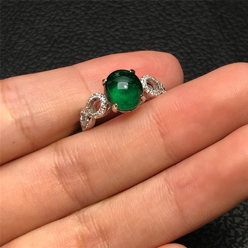 白18K祖母绿钻戒2.705ct