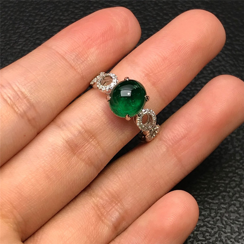 白18K祖母绿钻戒2.705ct