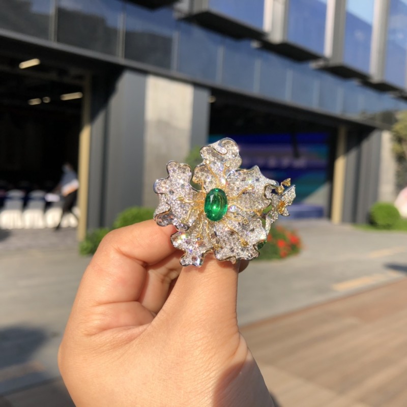 白18K金祖母绿戒指2.16ct