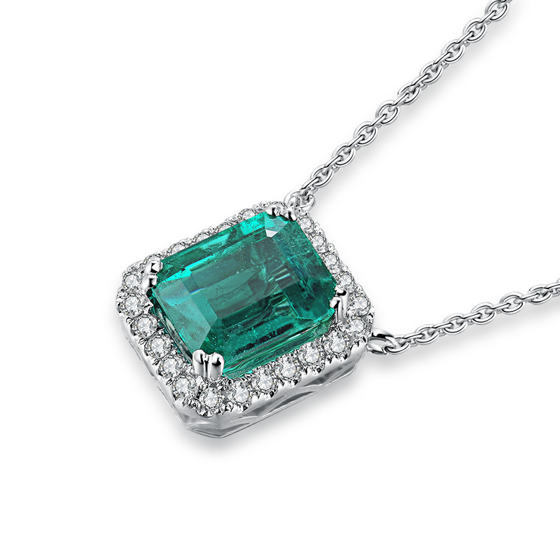 白18K祖母绿链坠2.732ct