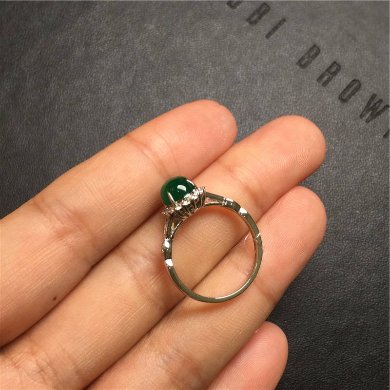 白18K金祖母绿钻戒1.495ct