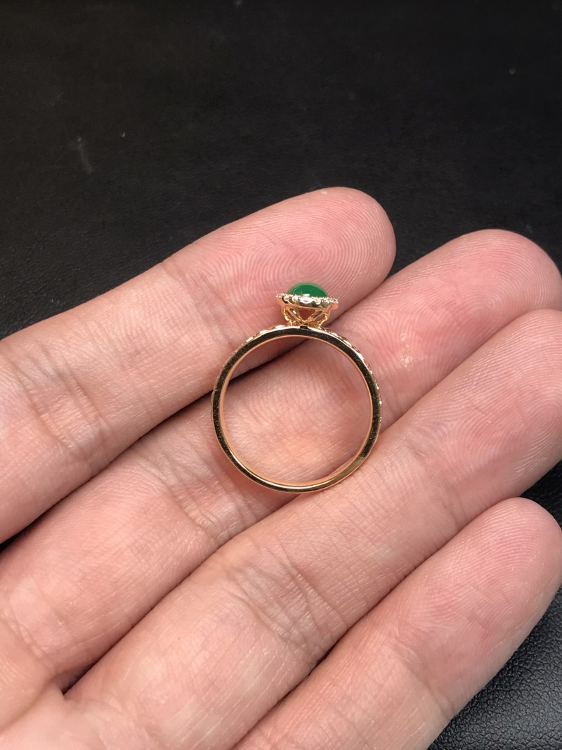 黄18K金赞比亚祖母绿戒指0.556ct