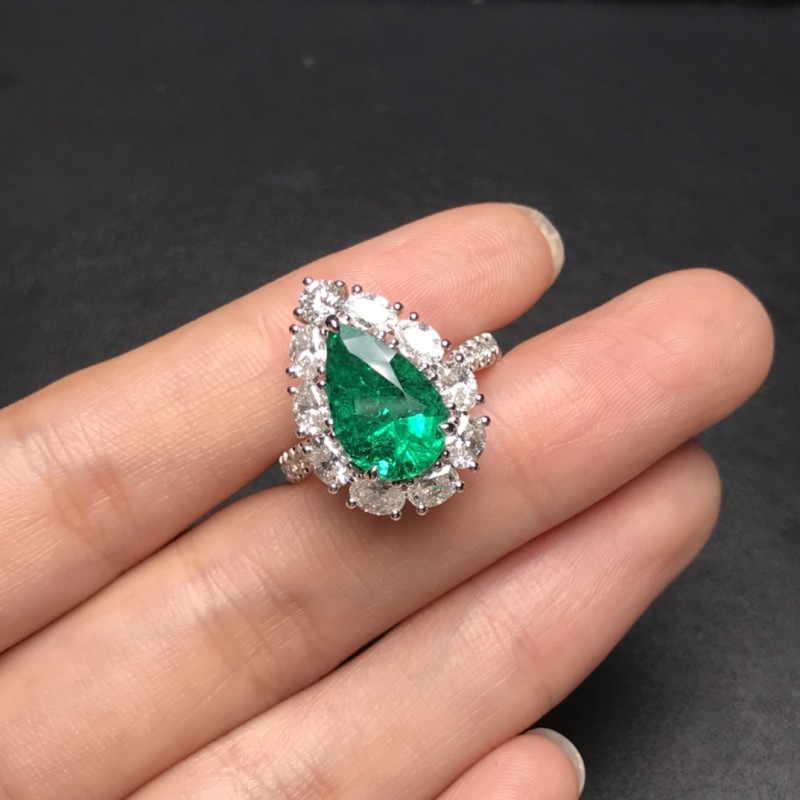 白18K金祖母绿戒指   Muzo矿2.71ct