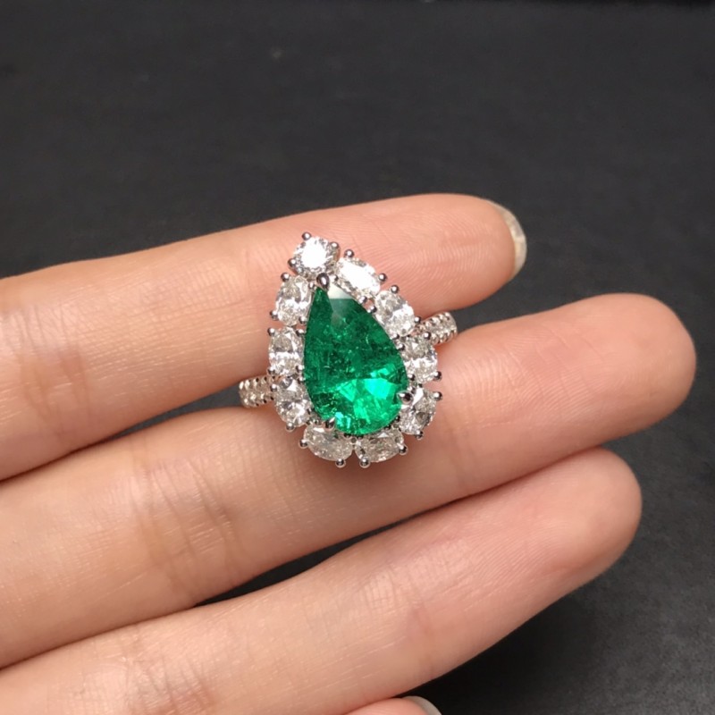 白18K金祖母绿戒指   Muzo矿2.71ct