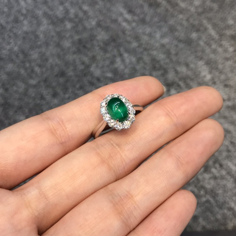 白18K金祖母绿戒指1.671ct