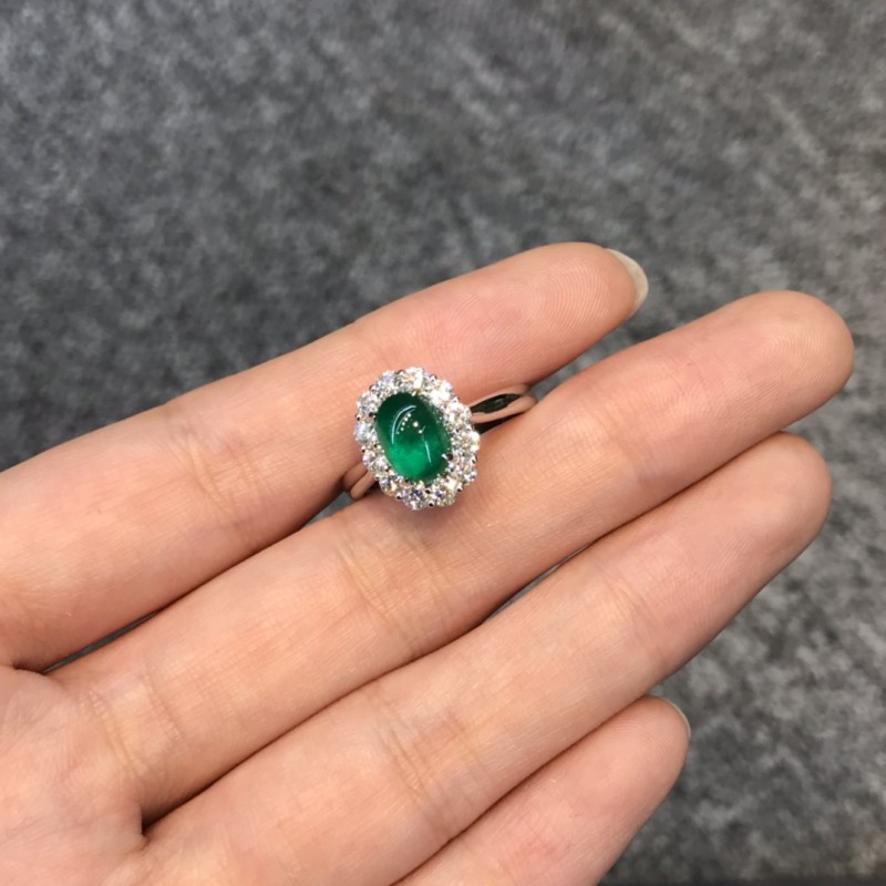 白18K金祖母绿戒指1.671ct